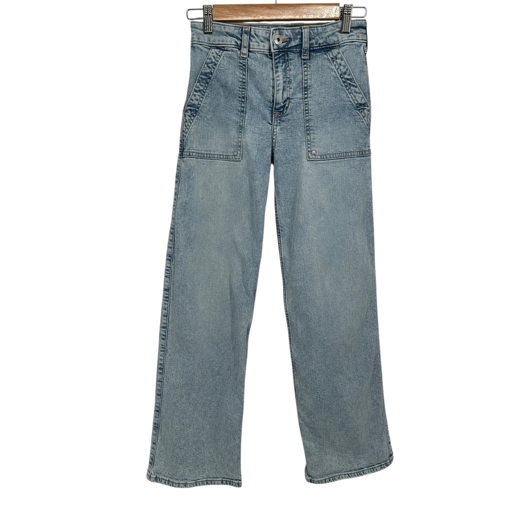 Abercrombie Kids Wide Leg Jeans Girls 13/14 High Rise‎ Utility Y2K Streetwear